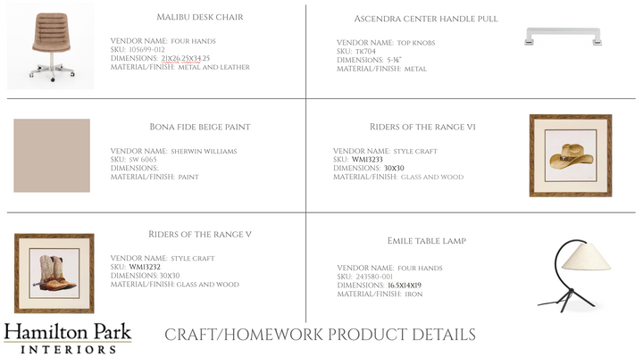 Craft/Homework Room E-design Service
